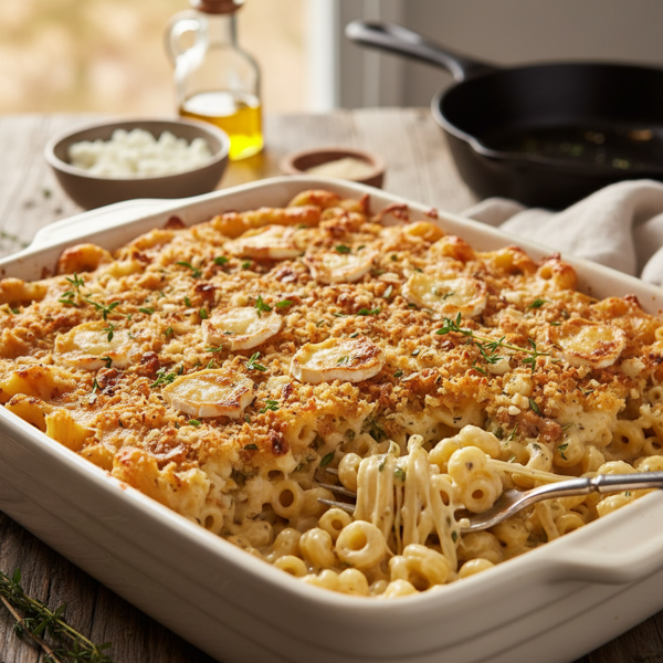 Creamy Goat Cheese Mac & Cheese Bake recipe