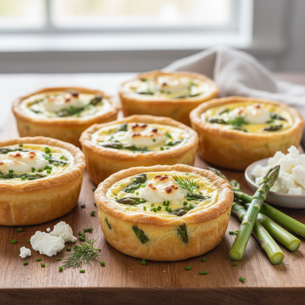 Creamy Goat Cheese and Asparagus Quiche Cups recipe