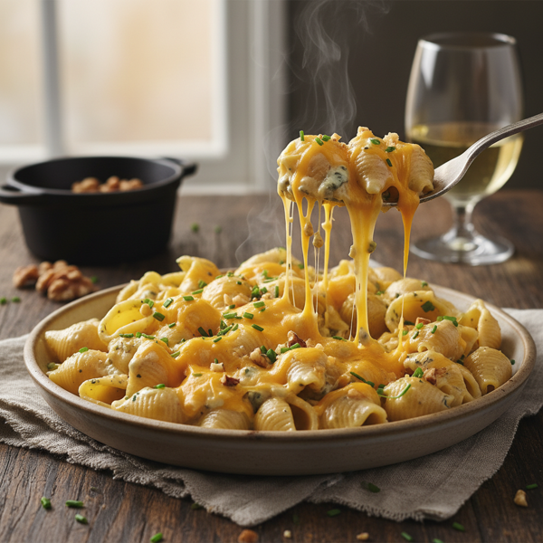 Creamy Gorgonzola Shells with Cheddar Bliss recipe
