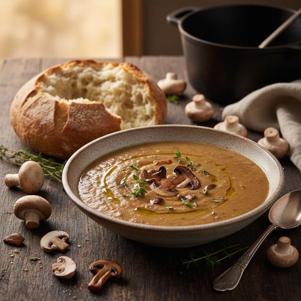 Creamy Gourmet Mushroom Soup recipe