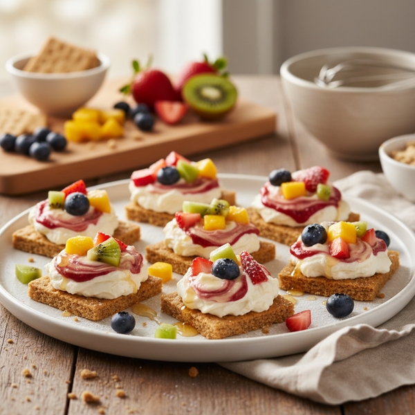 Creamy Graham-Cracker Fruit Bites recipe