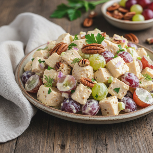 Creamy Grapes and Pecan Chicken Salad recipe