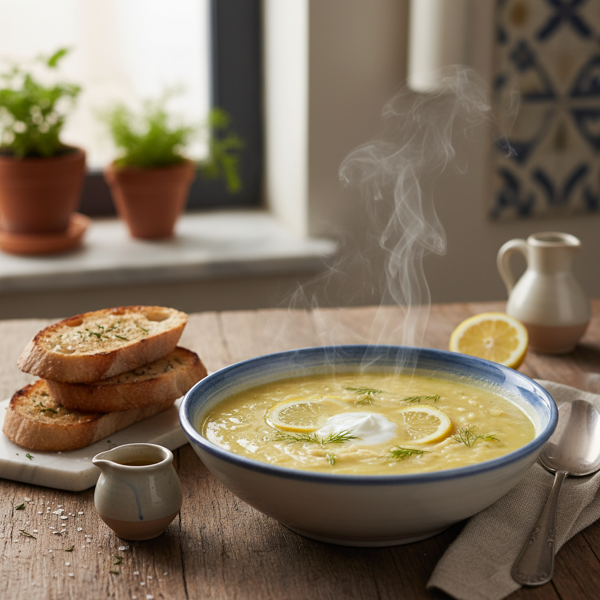 Creamy Greek Avgolemono Soup recipe