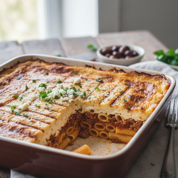 Creamy Greek Pasta Bake (Pastitsio) recipe
