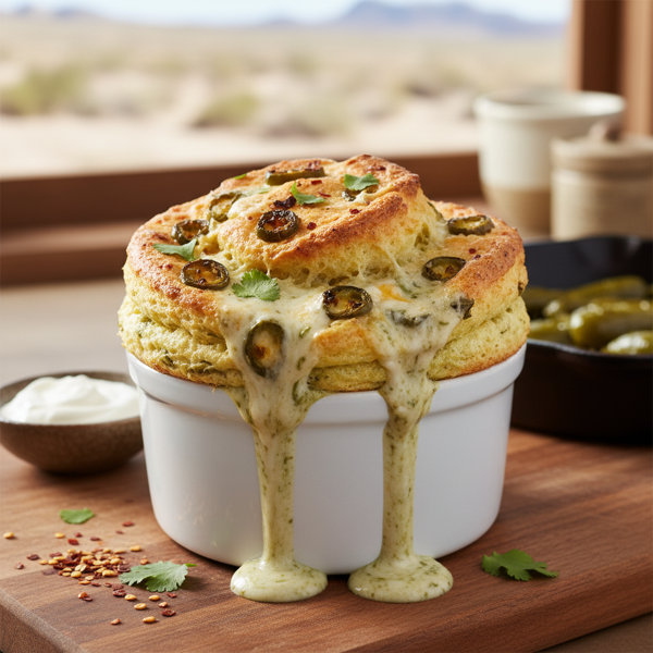 Creamy Green Chile Pepper & Cheese Soufflé recipe