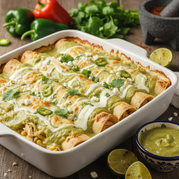 Creamy Green Chili Enchiladas Delight recipe