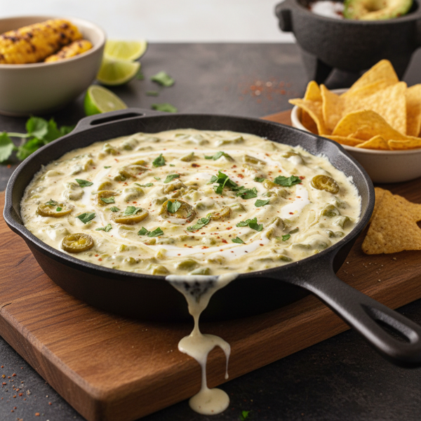 Creamy Green Chili Queso Blanco recipe