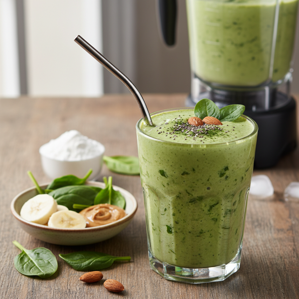 Creamy Green Power Protein Smoothie recipe