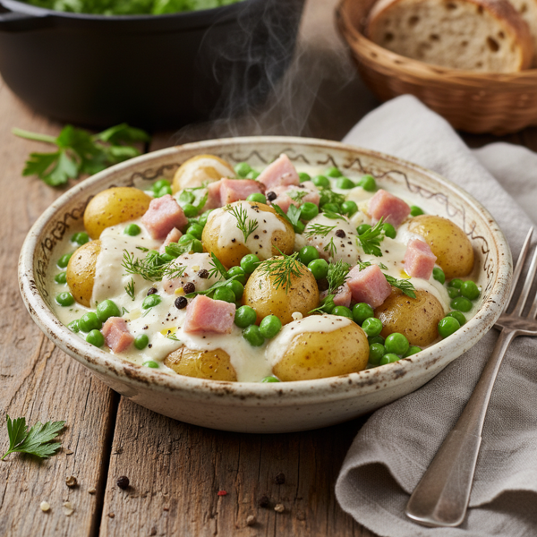 Creamy Ham, Pea and Potato Delight recipe