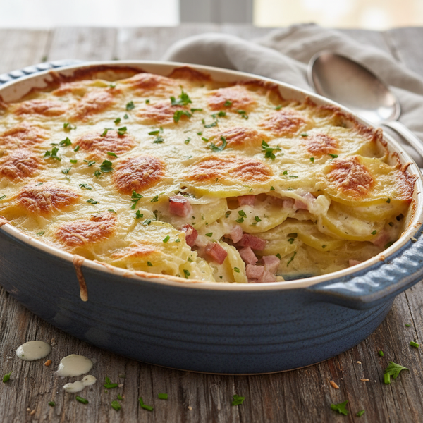 Creamy Ham and Scalloped Potato Delight recipe