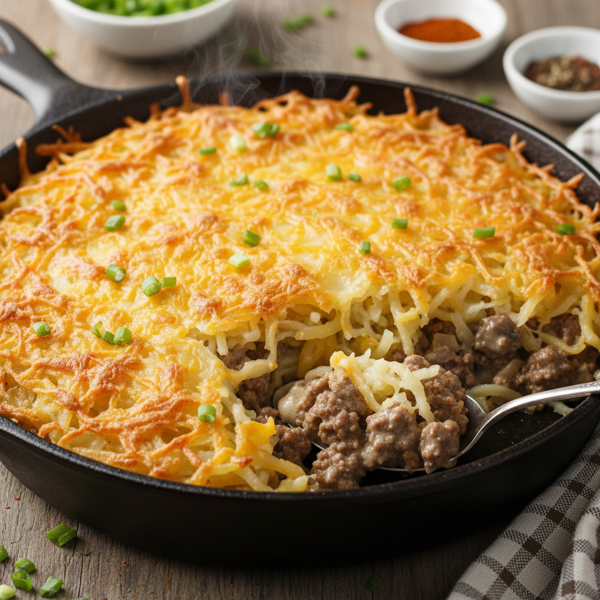 Creamy Hash Brown Beef Casserole recipe