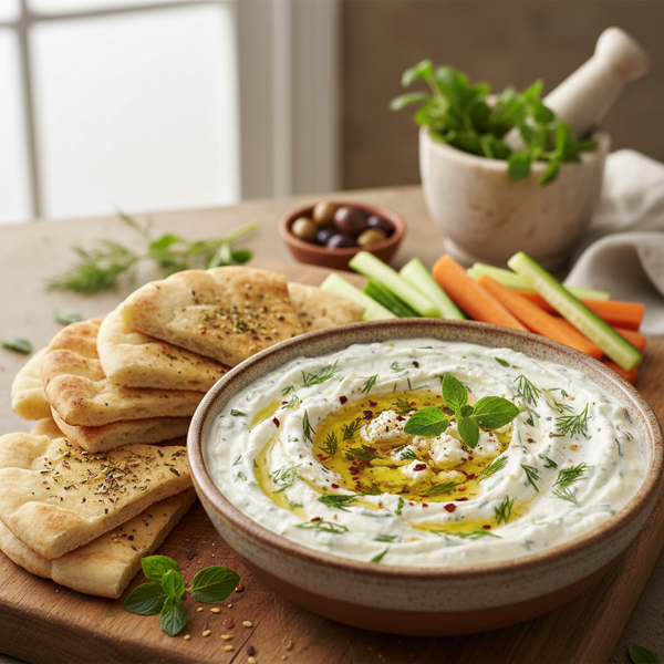 Creamy Herbal Feta Cheese Dip recipe
