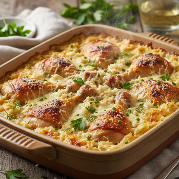 Creamy Herbed Chicken and Rice Bake recipe