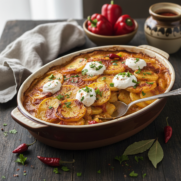 Creamy Hungarian Paprika Potato Bake recipe