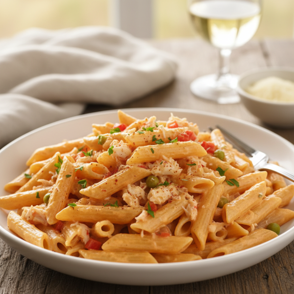 Creamy Imitation Crab Penne recipe