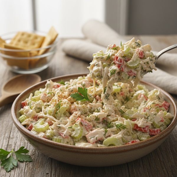Creamy Imitation Crab and Celery Delight recipe