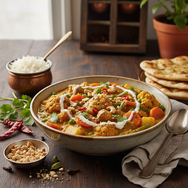Creamy Indian Vegetable Korma with Cashew Sauce recipe