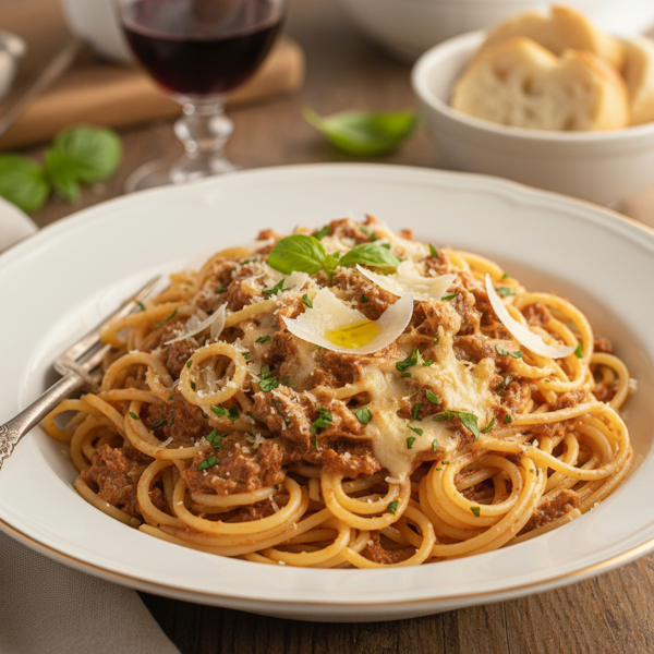 Creamy Italian Beef Spaghetti Delight recipe