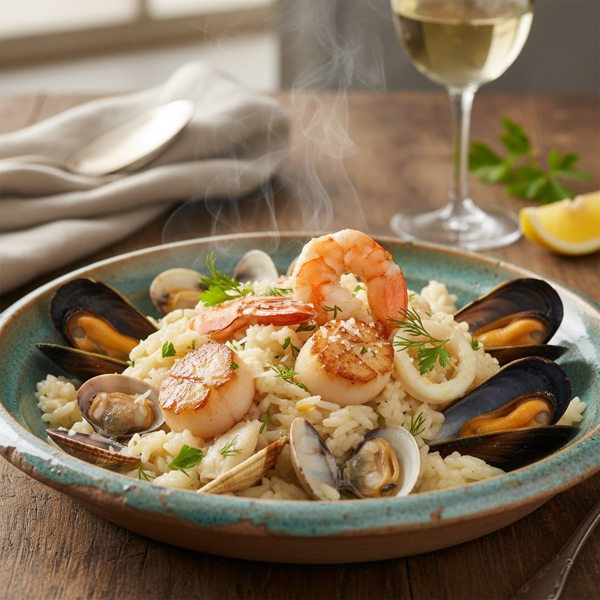 Creamy Italian Seafood Risotto recipe