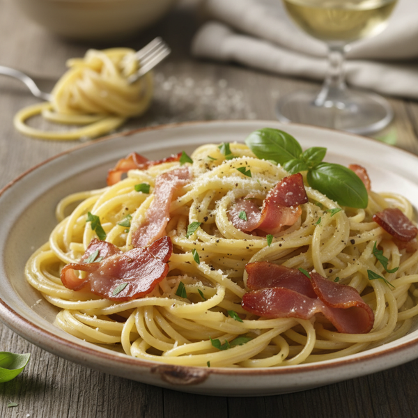 Creamy Italian Spaghetti with Savory Ham recipe