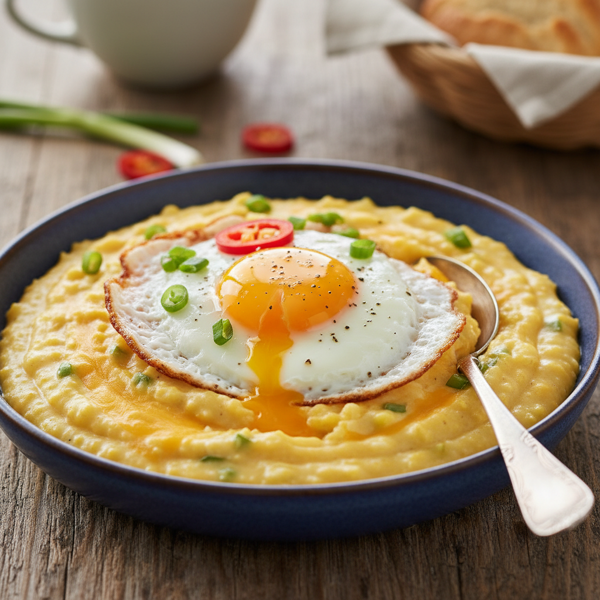 Creamy Jalapeño Cheddar Grits with Fried Egg recipe