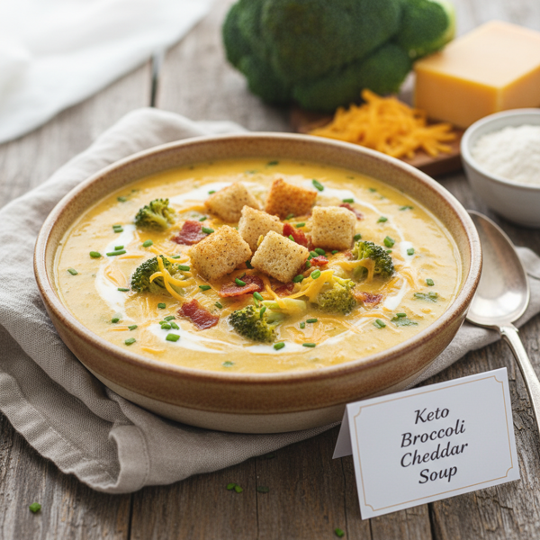 Creamy Keto Broccoli Cheddar Soup recipe