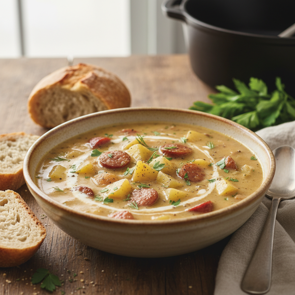 Creamy Kielbasa and Potato Comfort Soup recipe