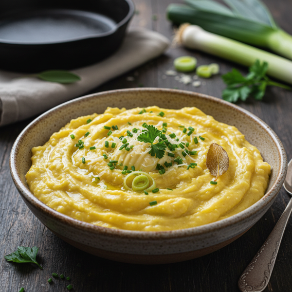 Creamy Leek-Infused Polenta recipe