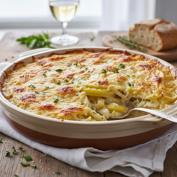 Creamy Leek and Potato Gratin recipe