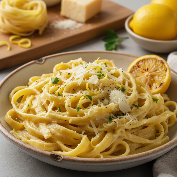 Creamy Lemon Parmesan Fettuccine Alfredo recipe