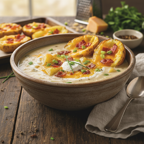 Creamy Loaded Baked Potato Soup Delight recipe