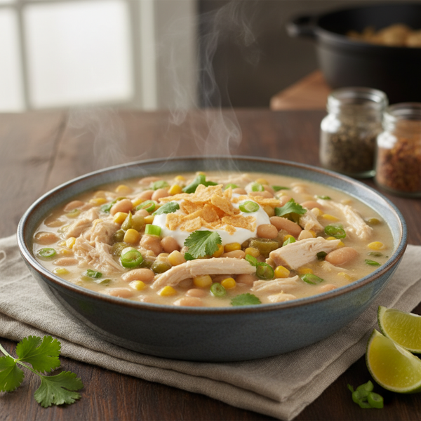 Creamy Low-Fat White Chicken Chili Delight recipe