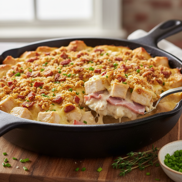Creamy Low Carb Chicken Cordon Bleu Bake recipe