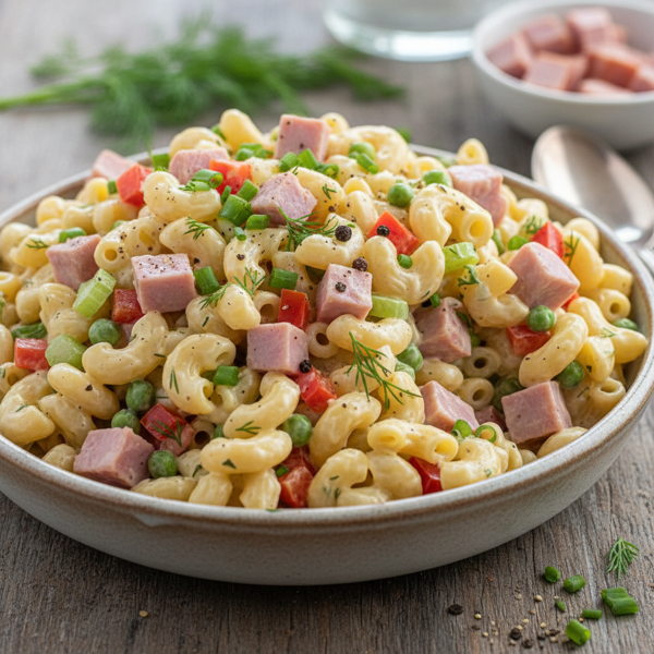 Creamy Macaroni Ham Salad Delight recipe