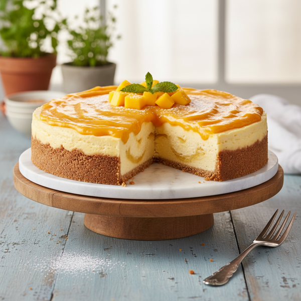Creamy Mango Delight Instant Pot Cheesecake recipe