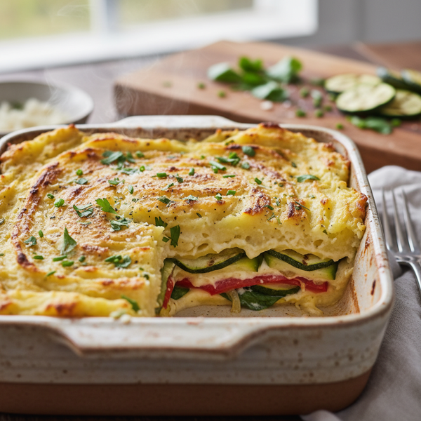 Creamy Mashed Potato Vegetable Lasagna recipe