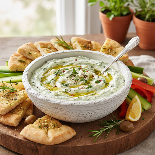 Creamy Mediterranean Herb Dip recipe