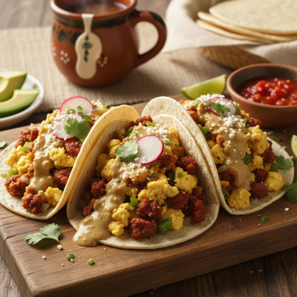 Creamy Mexican Breakfast Tacos recipe