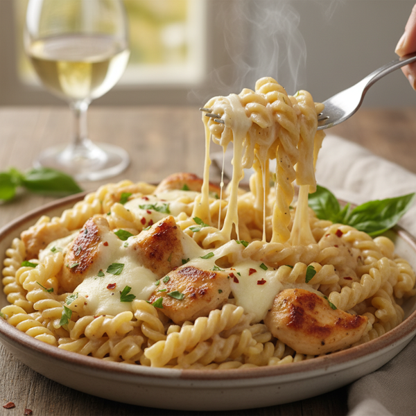 Creamy Mozzarella Chicken Alfredo recipe