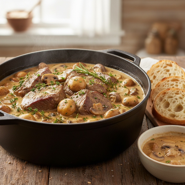 Creamy Mushroom Beef Pot Roast recipe