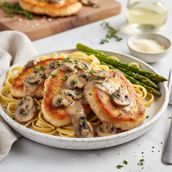 Creamy Mushroom Chicken Scaloppine recipe