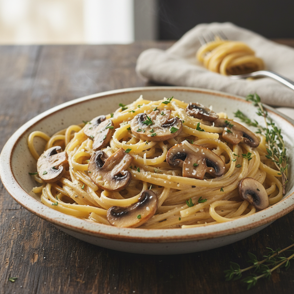 Creamy Mushroom Linguine recipe