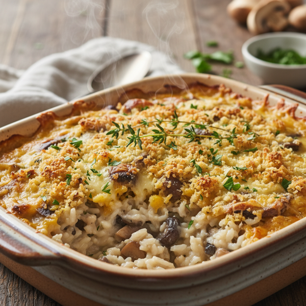 Creamy Mushroom Rice Bake recipe