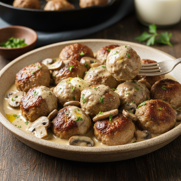 Creamy Mushroom Sauce for Meatballs recipe