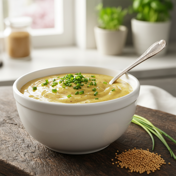 Creamy Mustard Sauce with Fresh Chives recipe