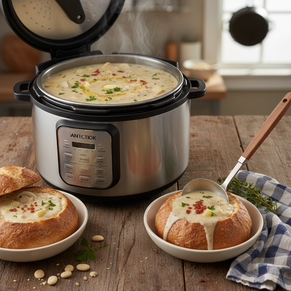 Creamy New England Clam Chowder in a Pressure Cooker recipe
