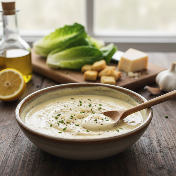Creamy No-Egg Caesar Salad Dressing recipe