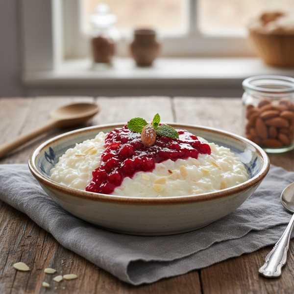 Creamy Norwegian Almond Rice Pudding recipe