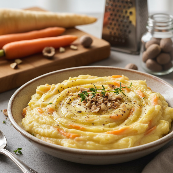 Creamy Nutmeg-Infused Mashed Parsnips and Carrots recipe