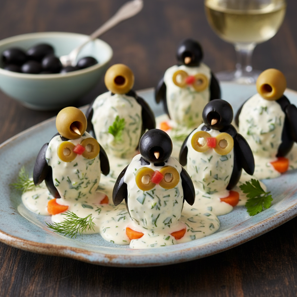 Creamy Olive Penguins recipe
